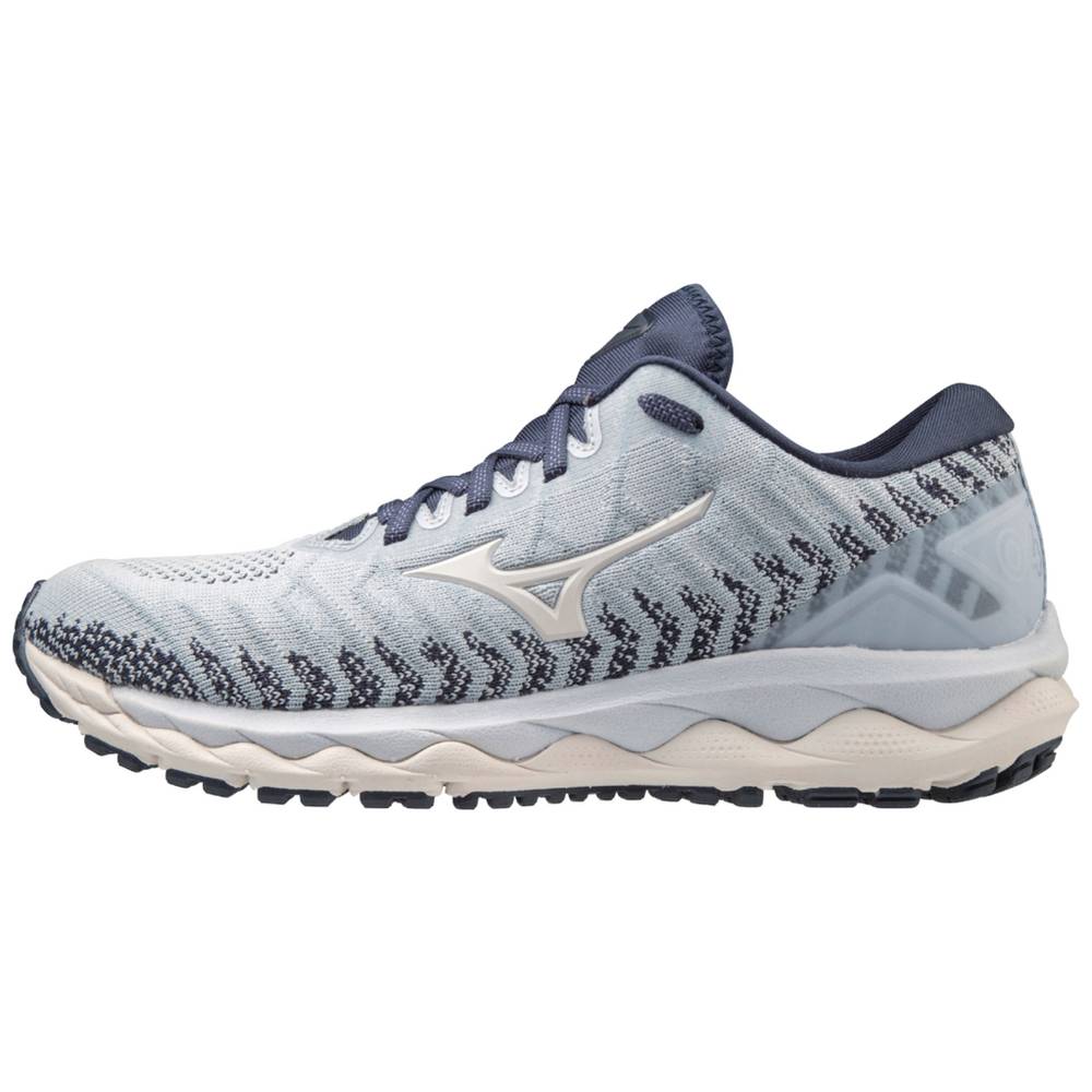 Mizuno Women's Wave Sky 4 WAVEKNIT™ D (Wide) Running Shoes White/Navy (411223-YTQ)